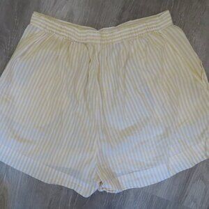 OYSHO Yellow & White Stripe Cotton SHORTS Small (K449)